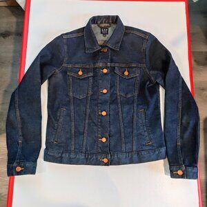 GAP Denim jean jacket indigo blue with copper buttons women's size S
